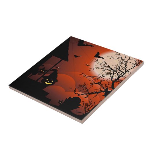 Halloween Bloody Moonlight Nightmare Tegeltje (Zijkant)