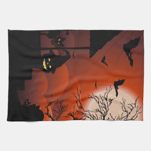 Halloween Bloody Moonlight Nightmare Theedoek (Horizontaal)