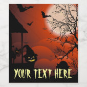Halloween Bloody Moonlight Nightmare Wijn Etiket (Enkel label)