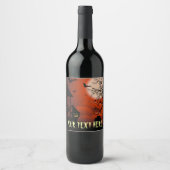 Halloween Bloody Moonlight Nightmare Wijn Etiket (Voorkant)