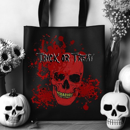 Halloween Bloody Skull Trick or treat Bag Tote Bag