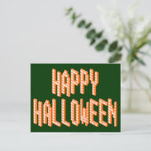 Halloween Blox-tekst Briefkaart (Staand voorkant)