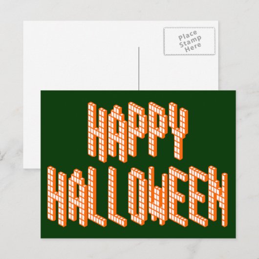Halloween Blox-tekst Briefkaart (Voorkant / Achterkant)