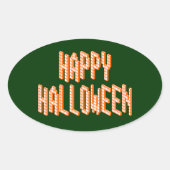 Halloween Blox-tekst Ovale Sticker (Voorkant)