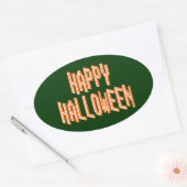 Halloween Blox-tekst Ovale Sticker (Envelop)