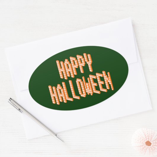 Halloween Blox-tekst Ovale Sticker (Envelop)