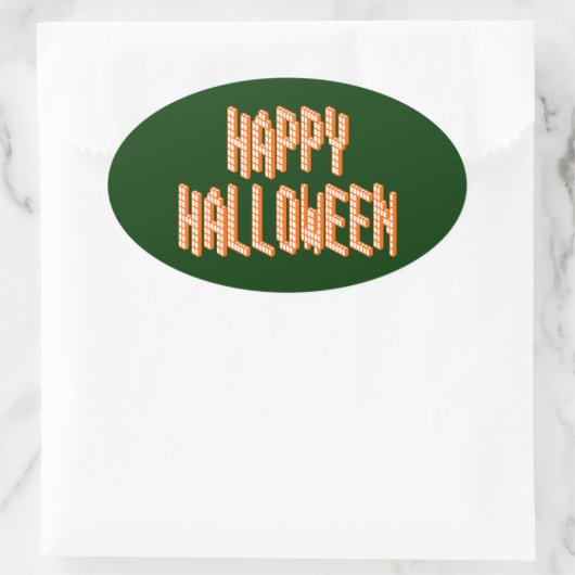 Halloween Blox-tekst Ovale Sticker (Tas)