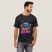 Halloween Blue and Yellow Pumpkin T-Shirt (Voorkant volledig)