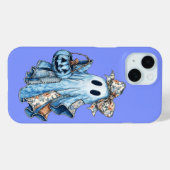 Halloween Blue Denim Boo Ghost Floral Coquette Bow Case-Mate iPhone Case (Achterkant (horizontaal))