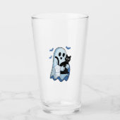 Halloween Blue Denim Ghost and Cat Glas (Voorkant)