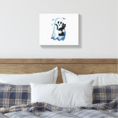 Halloween Blue Denim Ghost & Cat Canvas Afdruk (Insitu (Slaapkamer))