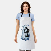 Halloween Blue Denim Ghost & Cat Schort (Gedragen)