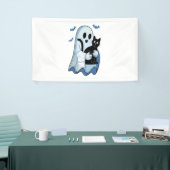 Halloween Blue Denim Ghost & Cat Spandoek (Beurs)