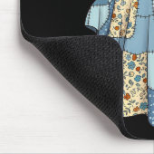 Halloween Blue Denim Ghost Trendy Denim Patchwork Muismat (Hoek)
