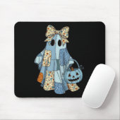 Halloween Blue Denim Ghost Trendy Denim Patchwork Muismat (Met muis)