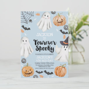 Halloween Blue Fourever Spooky 4e verjaardag Kaart