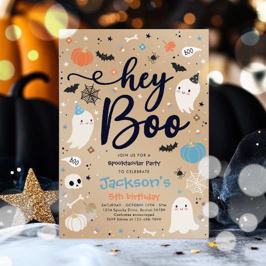 Halloween  Blue Ghost Birthday Spooktacular Kaart