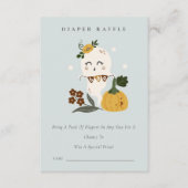 Halloween Blue Ghost Boo Diaper Baby shower Raffle Informatiekaartje (Voorkant)