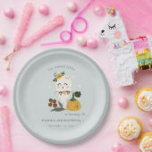 Halloween Blue Ghost Little Boo any age Birthday Papieren Bordje (Feest)