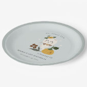 Halloween Blue Ghost Little Boo any age Birthday Papieren Bordje (Gekanteld)