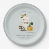 Halloween Blue Ghost Little Boo any age Birthday Papieren Bordje (Voorkant)