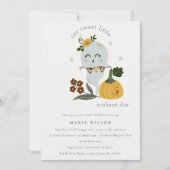 Halloween Blue Ghost Little Boo Baby shower Invite Bedankkaart (Voorkant)