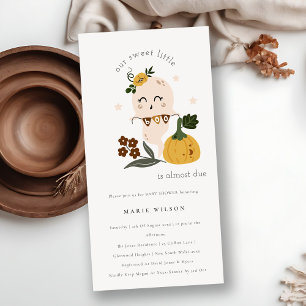 Halloween Blue Ghost Little Boo Baby shower Invite Bedankkaart