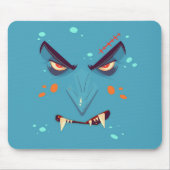 Halloween Blue Grumpy Vampire Mousepad Muismat (Voorkant)