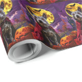 Halloween Blue Heeler Dog Pumpkins eng Cadeaupapier (Rol Hoek)