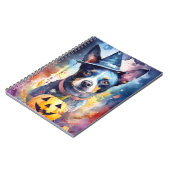 Halloween Blue Heeler met pompoenen eng Notitieboek (Linkerzijde)
