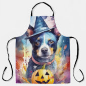Halloween Blue Heeler met pompoenen eng Schort (Voorkant)