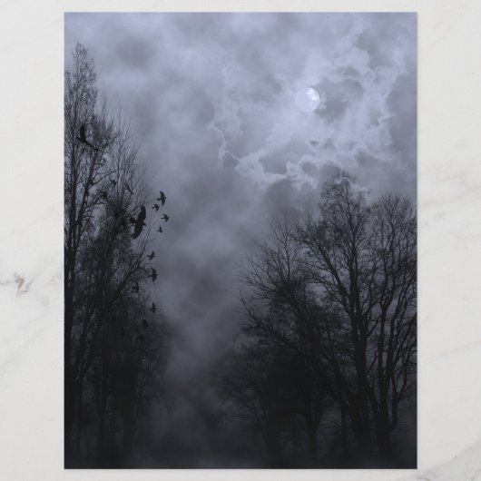Halloween Blue Mist Sky met Ravens Flyer (Voorkant)