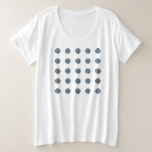 Halloween Blue Polka Dot Eyes Grote Maat T-shirt