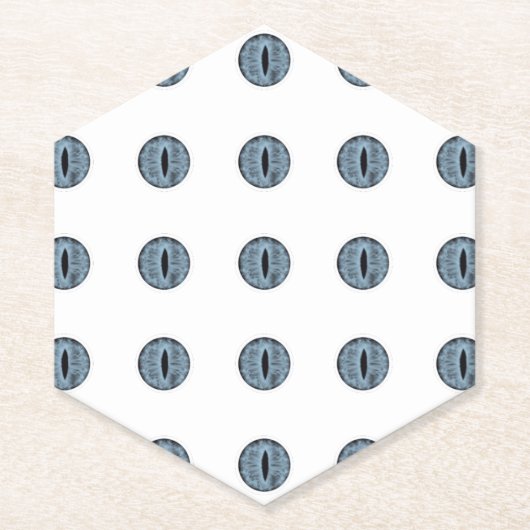Halloween Blue Polka Dot Eyes Kartonnen Onderzetters (Voorkant)