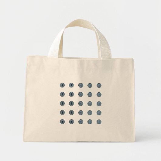 Halloween Blue Polka Dot Eyes Mini Tote Bag (Voorkant)