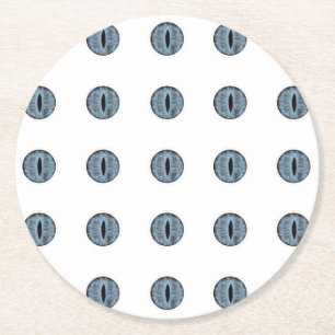 Halloween Blue Polka Dot Eyes Ronde Kartonnen Onderzetter