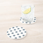 Halloween Blue Polka Dot Eyes Zandsteen Onderzetter (Zijkant)