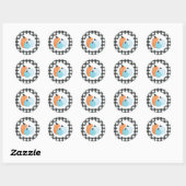 Halloween blue Pumpkins black Play Ronde Sticker (Vel)