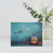 Halloween Blue Trick or treat Briefkaart (Staand voorkant)