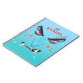 Halloween Blue Vampire Face Spiral Notebook Notitieboek (Linkerzijde)