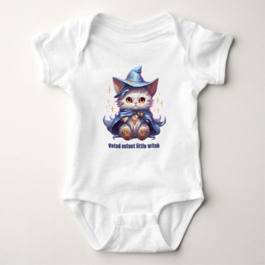 Halloween Blue Witch Kitten Romper (Voorkant)