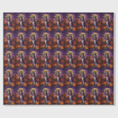 Halloween Bluetick Coonhound Dog Pumpkins eng Cadeaupapier (Vlak)