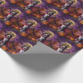 Halloween Bluetick Coonhound Dog Pumpkins eng Cadeaupapier (Hoek)