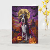 Halloween Bluetick Coonhound Dog Pumpkins eng Kaart (Gele Bloem)