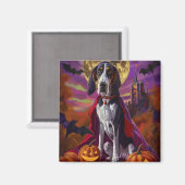 Halloween Bluetick Coonhound Dog Pumpkins eng Magneet (Voorkant / Achterkant)