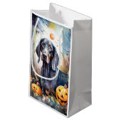 Halloween Bluetick Coonhound Met Pompoenen Eng Klein Cadeauzakje (Achterkant Gekanteld)