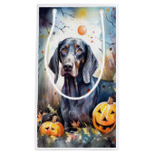 Halloween Bluetick Coonhound Met Pompoenen Eng Klein Cadeauzakje (Voorkant)