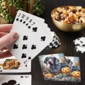 Halloween Bluetick Coonhound Met Pompoenen Eng Pokerkaarten (Insitu)