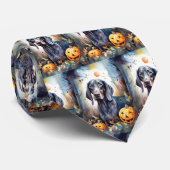 Halloween Bluetick Coonhound Met Pompoenen Eng Stropdas (Opgerold)