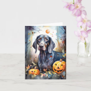 Halloween Bluetick Coonhound met pompoenen Scary Kaart